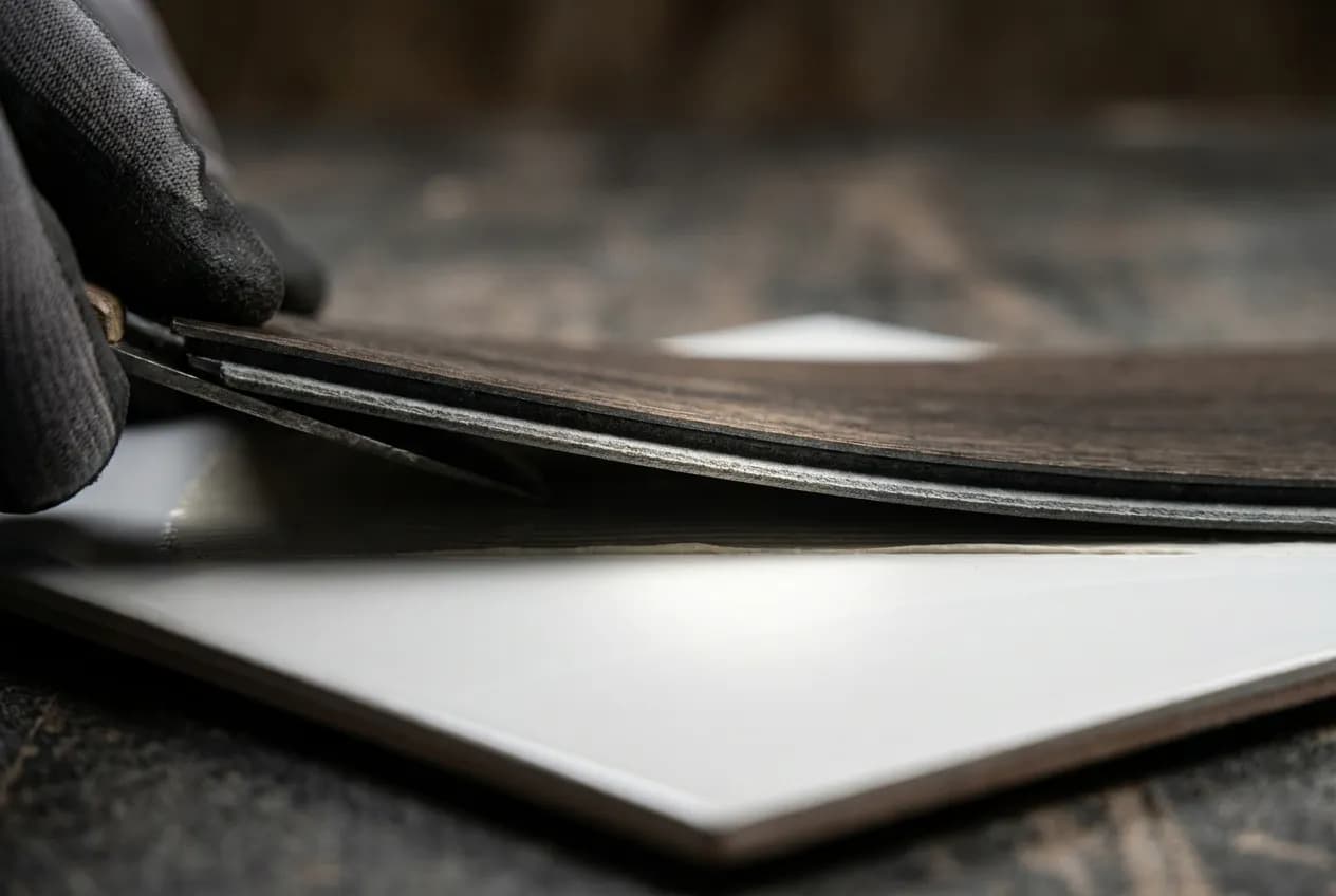 Recouvrir Carrelage sur Sol Chauffant : Le Guide Complet Gros plan sur la pose d'un revêtement fin sur du carrelage existant