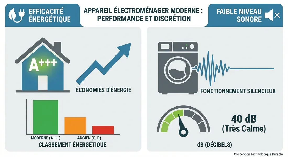 Schéma de performance énergétique et niveau sonore Beko