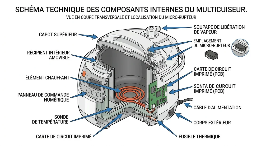 Schéma des composants Cookeo Schéma technique des composants internes d'un Cookeo