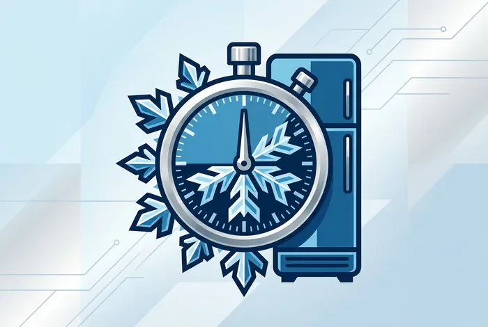 Icône de chronomètre et flocon de neige pour optimisation de réfrigérateur