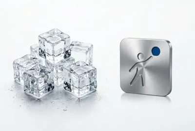 Glaçons frais et logo Haier