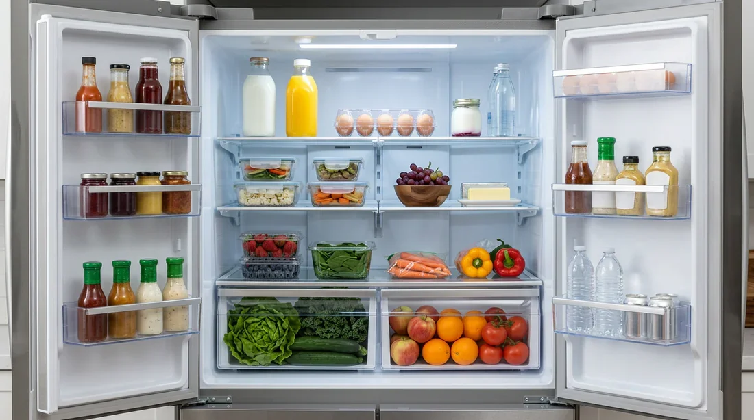 Organisation optimale d'un réfrigérateur pour une meilleure conservation des aliments.