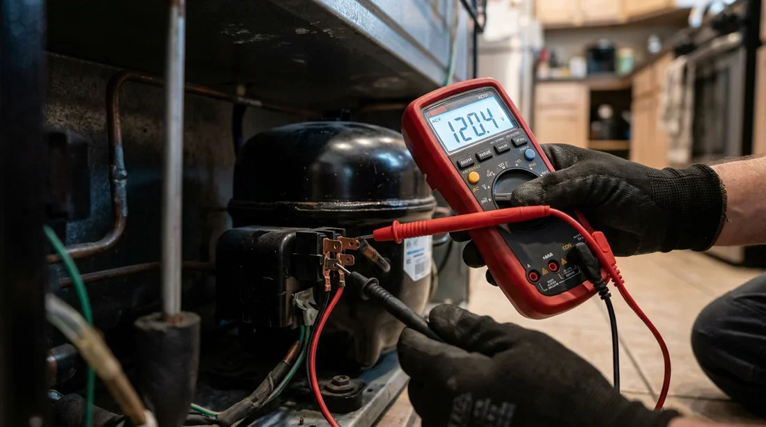 Vérification électrique du compresseur Test au multimètre d'un compresseur de réfrigérateur