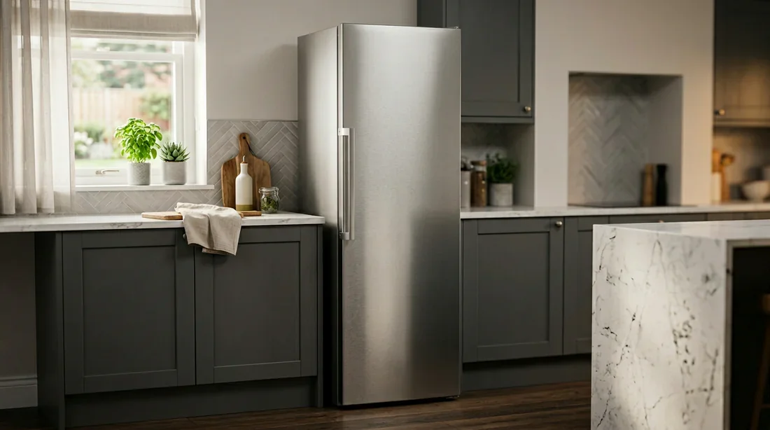 Congélateur armoire Hotpoint design Congélateur armoire Hotpoint moderne dans une cuisine lumineuse