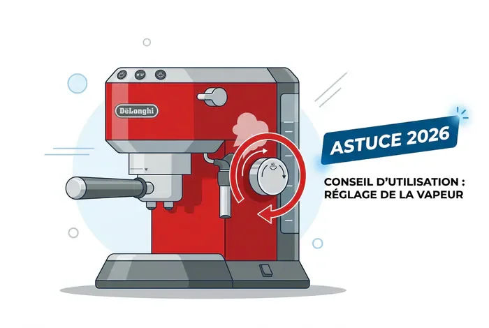 Infographie astuce 2026 machine café De'Longhi