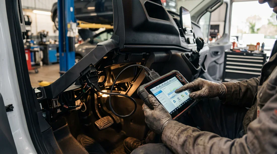 Diagnostic électronique du système anti-démarrage de Ford Transit via valise OBD2