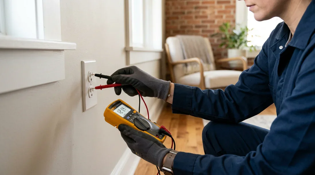 Contrôle de sécurité électrique Vérification de la prise électrique avant branchement du frigo