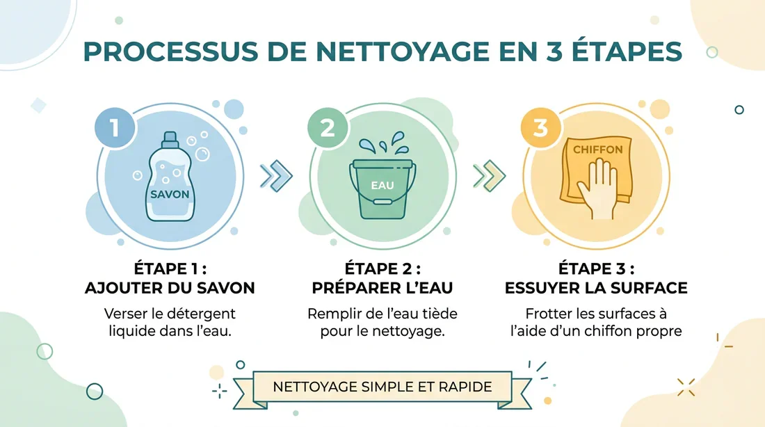 Guide étape par étape pour nettoyer le bois Infographie des étapes de nettoyage du bois