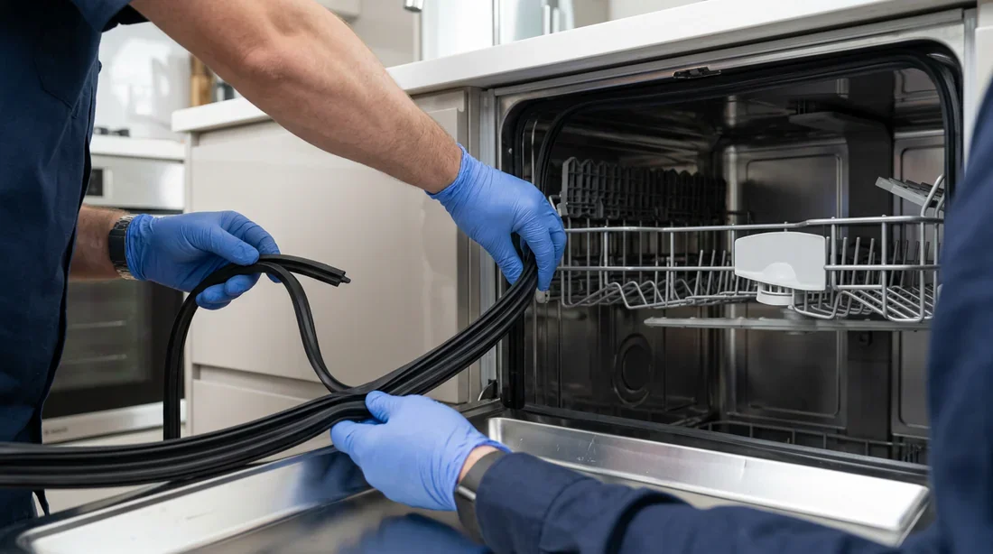 Réparation d'un joint de lave-vaisselle par un technicien