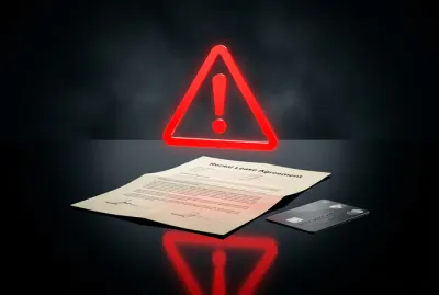 Alerte rouge sur un contrat de bail et une carte bancaire