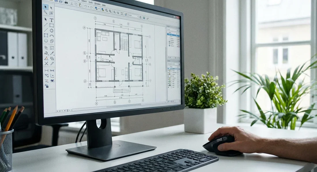 Conception de plan avec ArchiFacile Utilisation de la souris pour dessiner un plan sur ArchiFacile.