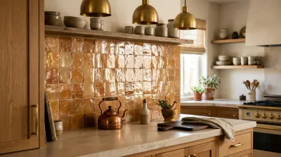 Design intérieur de cuisine avec crédence en Zellige