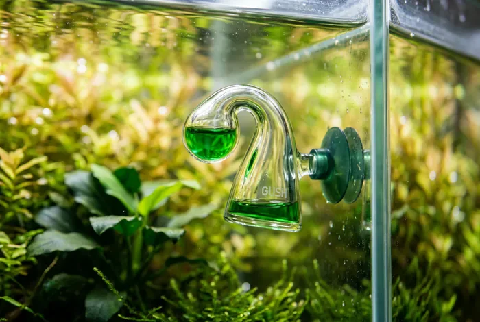 Drop checker en verre pour aquarium avec indicateur CO2 vert