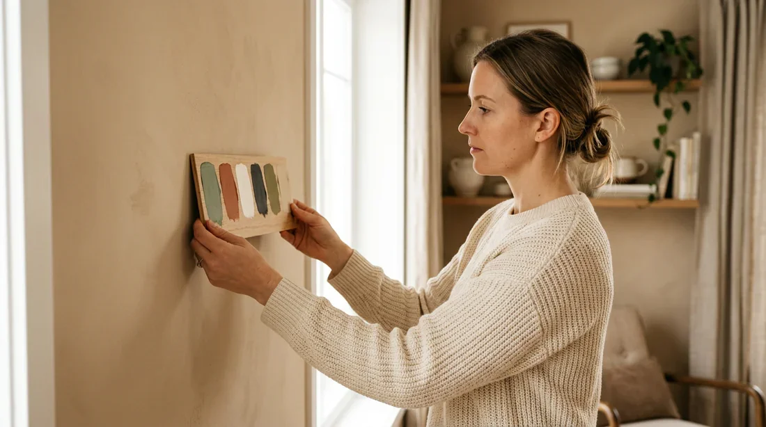 Comparaison de couleurs sur un mur