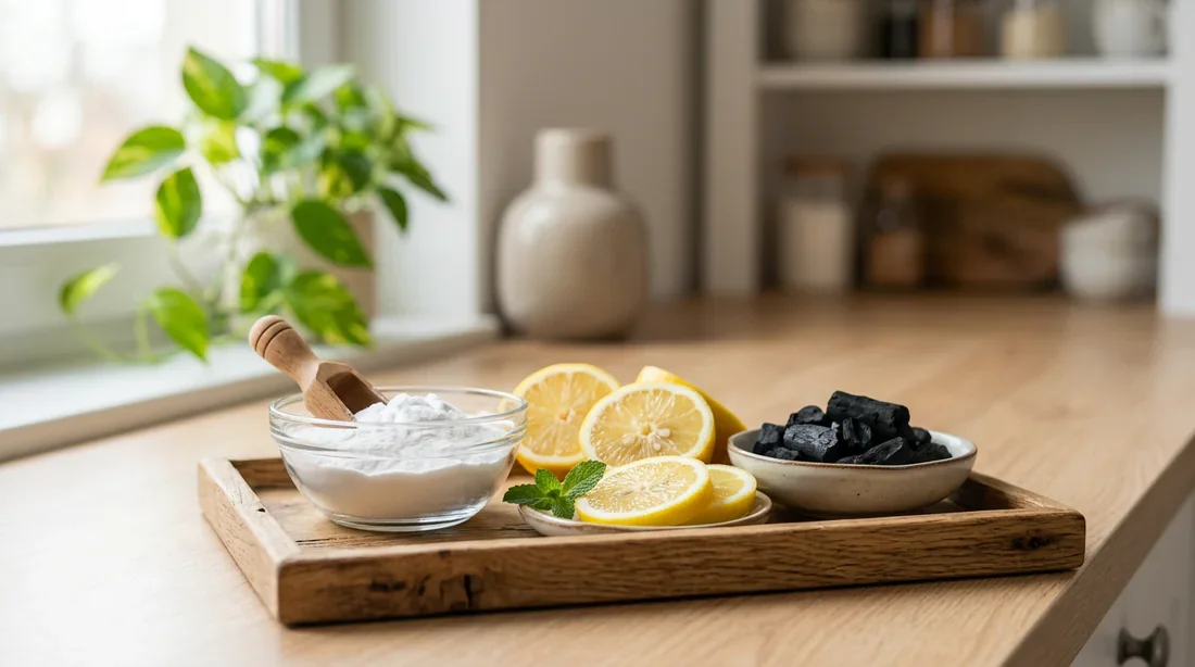 Remèdes naturels anti-odeurs Bicarbonate de soude et citron comme astuces naturelles contre les odeurs de peinture