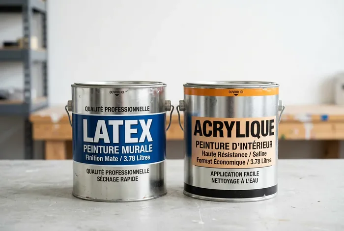 Peinture latex ou acrylique : Le guide ultime - Choisir entre latex et acrylique : 5 astuces - Peinture latex ou acrylique : laquelle choisir pour vos murs ? Comparatif visuel entre peinture latex et peinture acrylique
