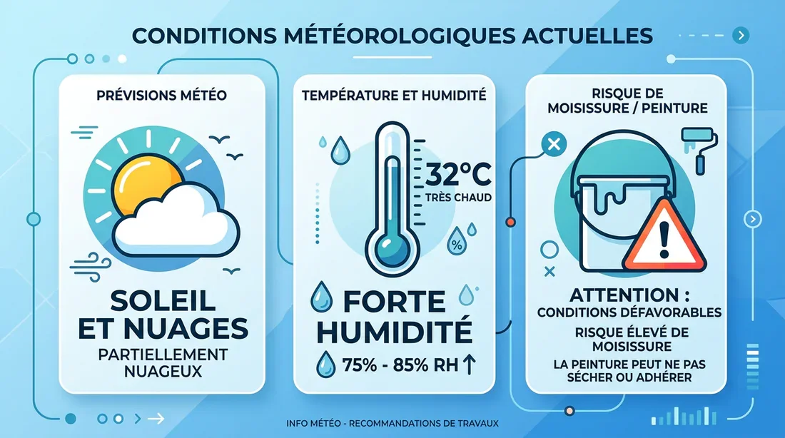 Les conditions météo idéales pour peindre Infographie des conditions météorologiques idéales pour peindre en extérieur