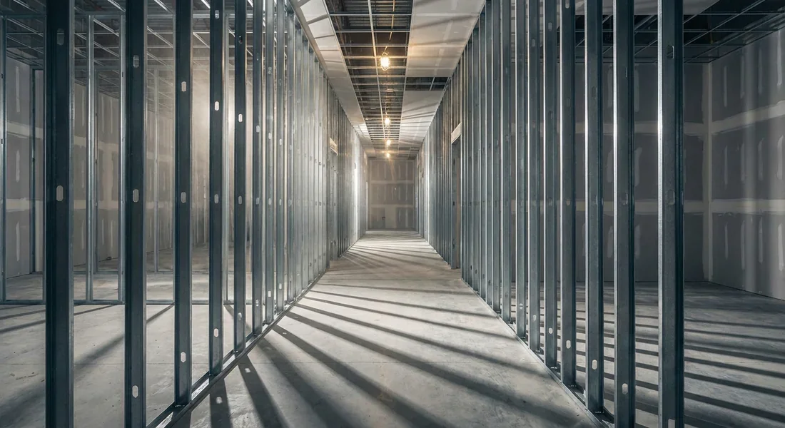 Alignement parfait des montants métalliques pour cloisons placo