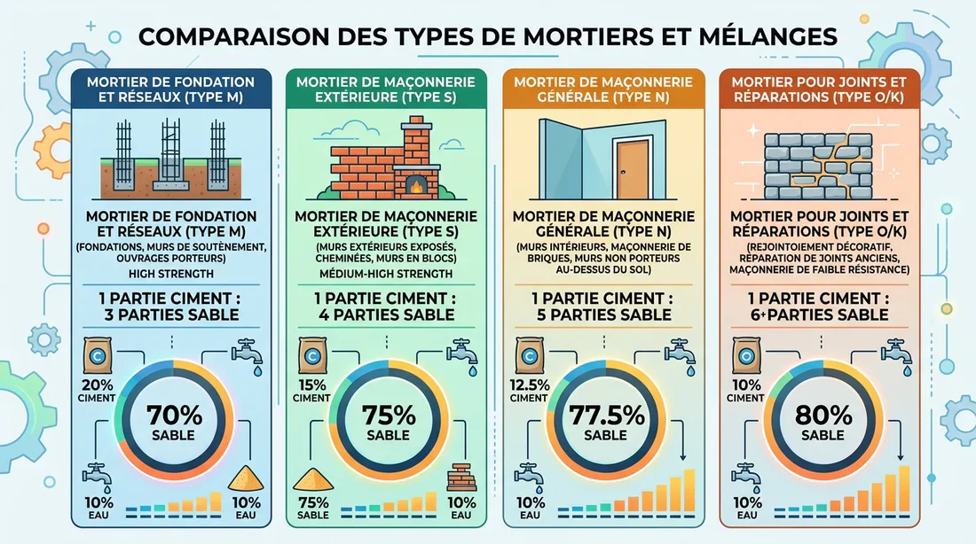 Infographie des dosages de mortier pour parpaings