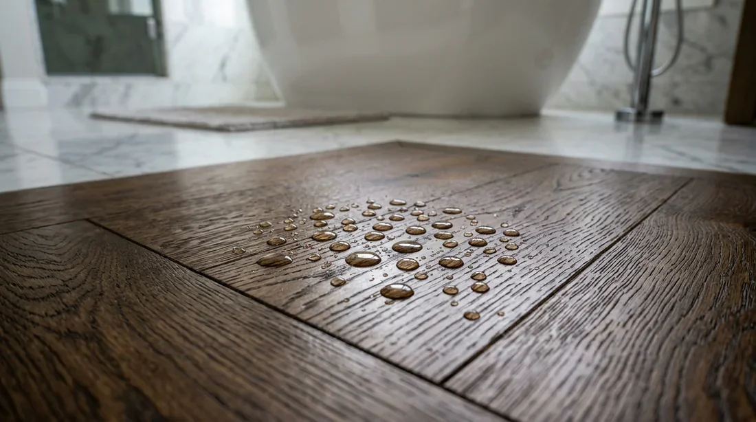 Protection du bois en milieu humide Traitement imperméabilisant pour plancher en bois dans une salle de bain