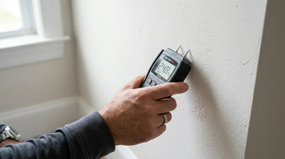 Mesure du taux d'humidité d'un mur Utilisation d'un humidimètre pour contrôler l'état d'un mur