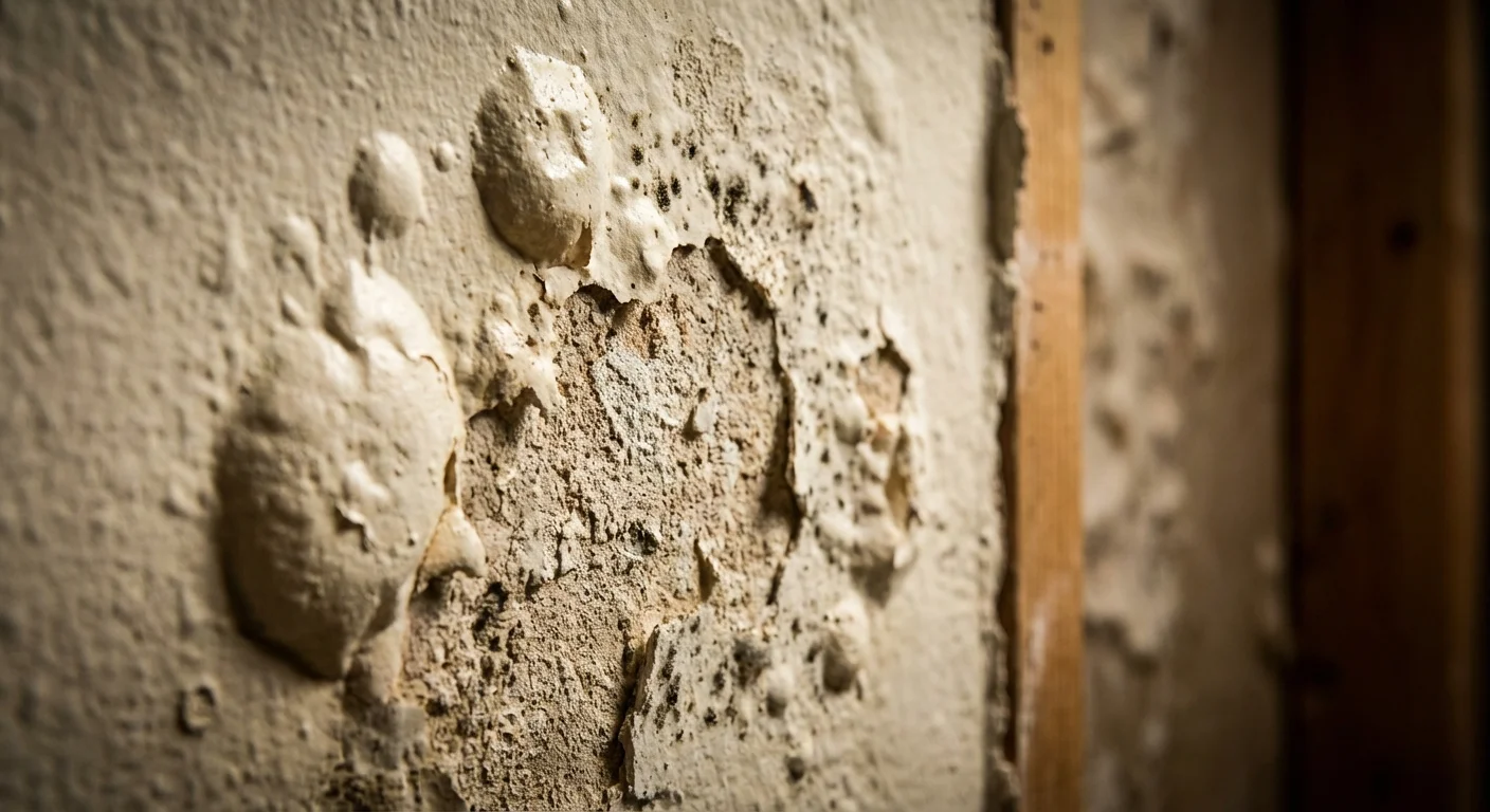 Placo humide faut il le changer ou peut on le traiter Gros plan sur une plaque de plâtre gonflée par l'eau