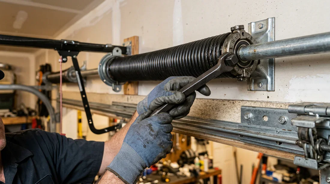 Réparation d'un ressort de torsion de porte de garage