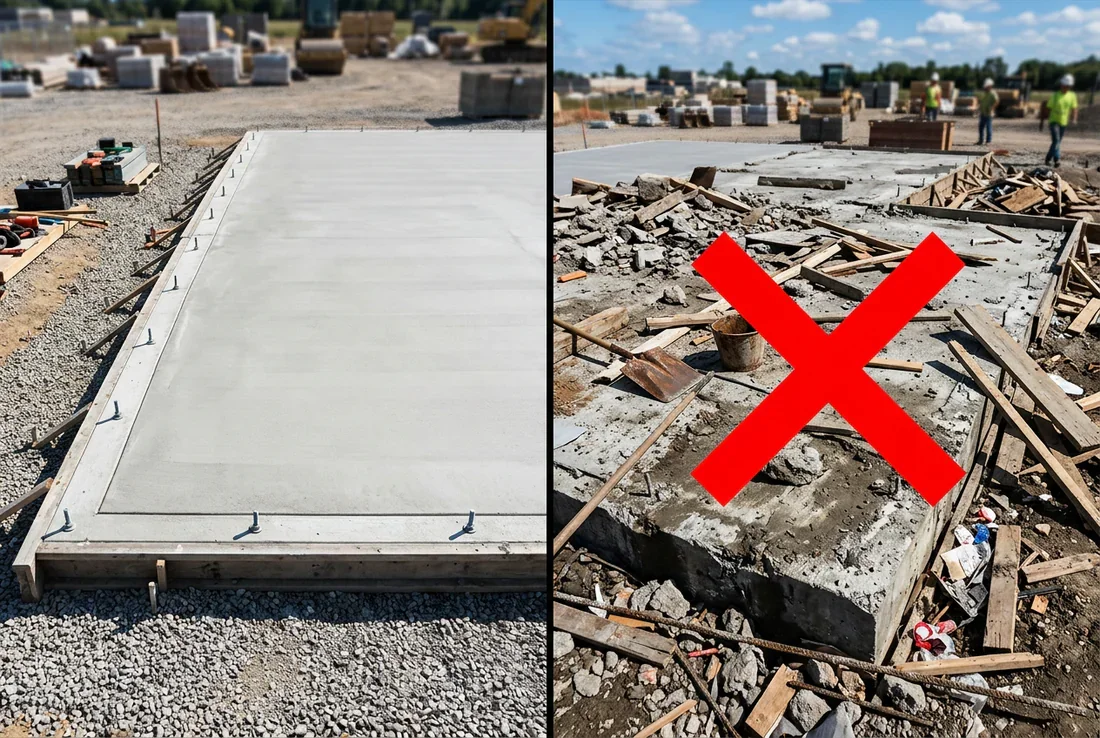 Pose de parpaing sur fondation Maçon posant un parpaing sur une fondation propre