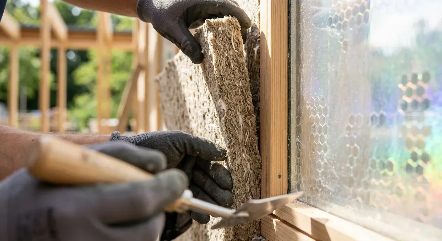 Détail de matériaux de construction innovants et durables pour une rénovation performante