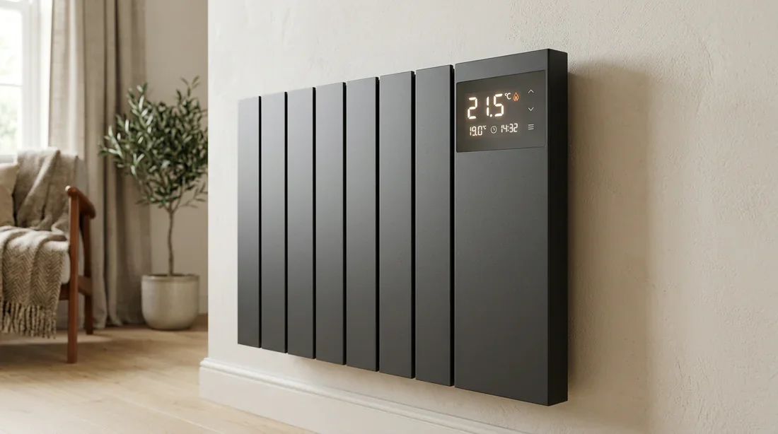 Radiateur moderne et performant Gros plan sur un radiateur design avec thermostat intégré