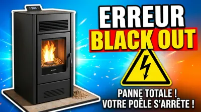 Miniature vidéo dépannage erreur Black Out poêle à granulés avec icône danger électrique