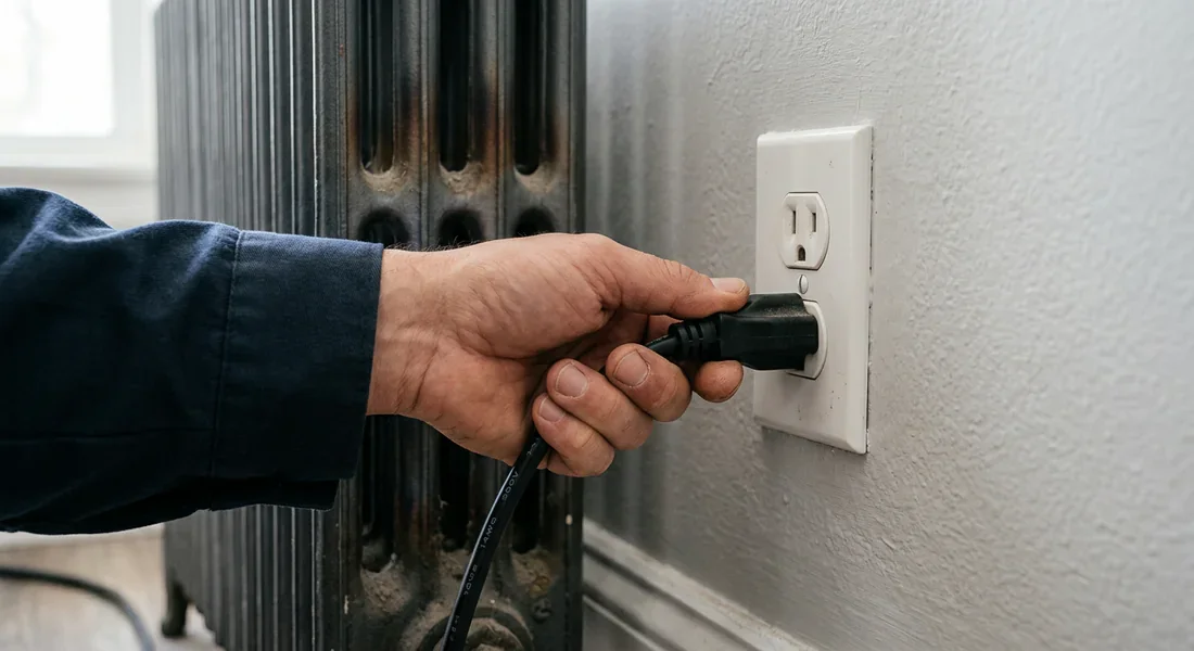 Vérification du branchement électrique et de la prise murale du poêle