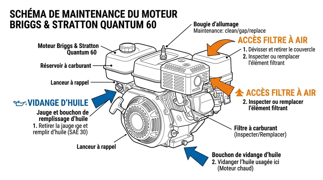 Entretien moteur Quantum 60 Schéma d'entretien du moteur Briggs & Stratton Quantum 60