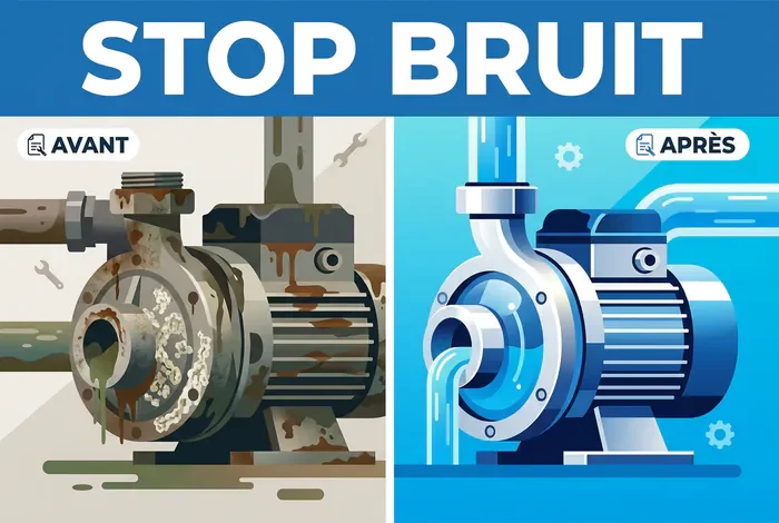 Bruit pompe de relevage clim : Guide de dépannage - Pompe clim bruyante : 4 astuces pour le silence - Ma pompe de clim fait du bruit, que faire ? Avant après nettoyage pompe de relevage pour réduire le bruit