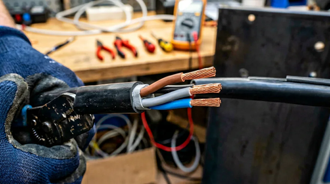 Détail de la structure interne d'un câble électrique RO2V