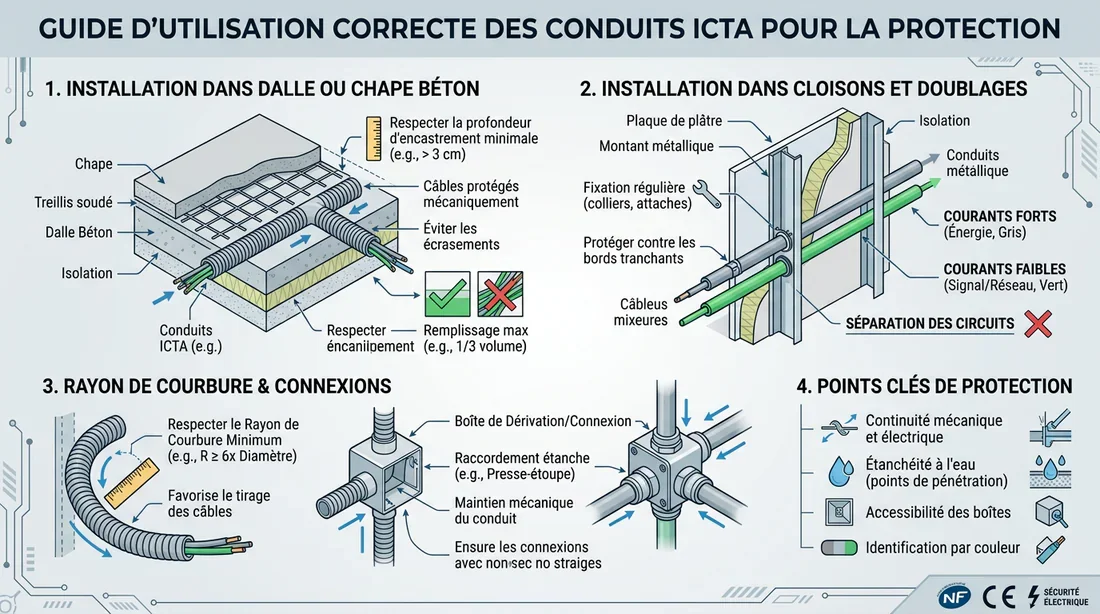Schéma technique d'installation de gaine ICTA