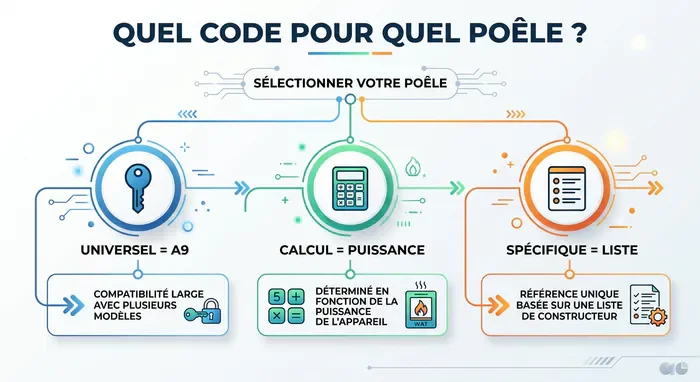 Code Technicien Extraflame : Liste et Reset 2026 - Poêle Extraflame : Le Code Secret pour Débloquer - Comment Effacer le Message Service Extraflame ? Infographie types de codes reset maintenance poêle à granulés