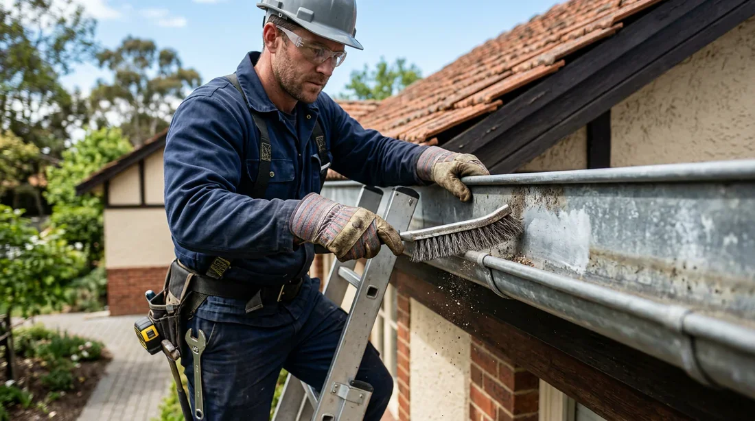 Préparation du support avant réparation de gouttière