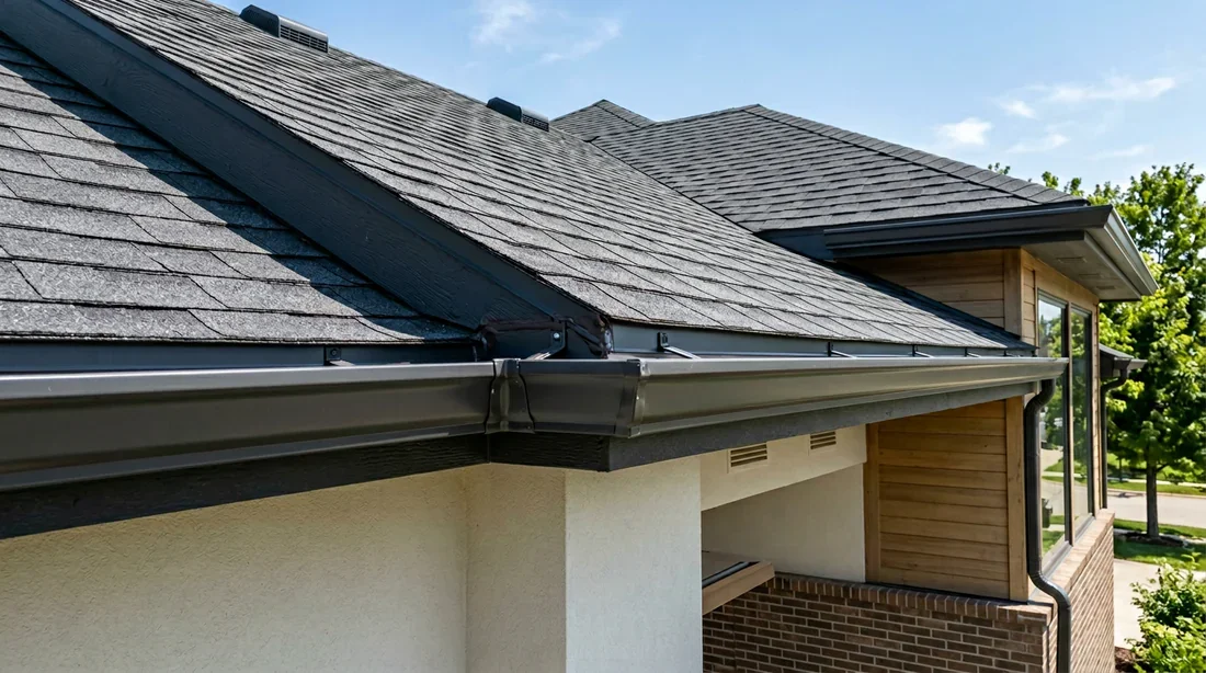 Résultat final d'une gouttière en zinc parfaitement réparée