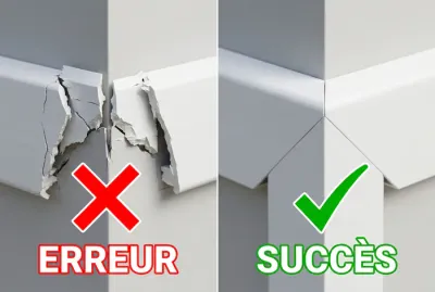 Comparaison avant après coupe de baguette PVC