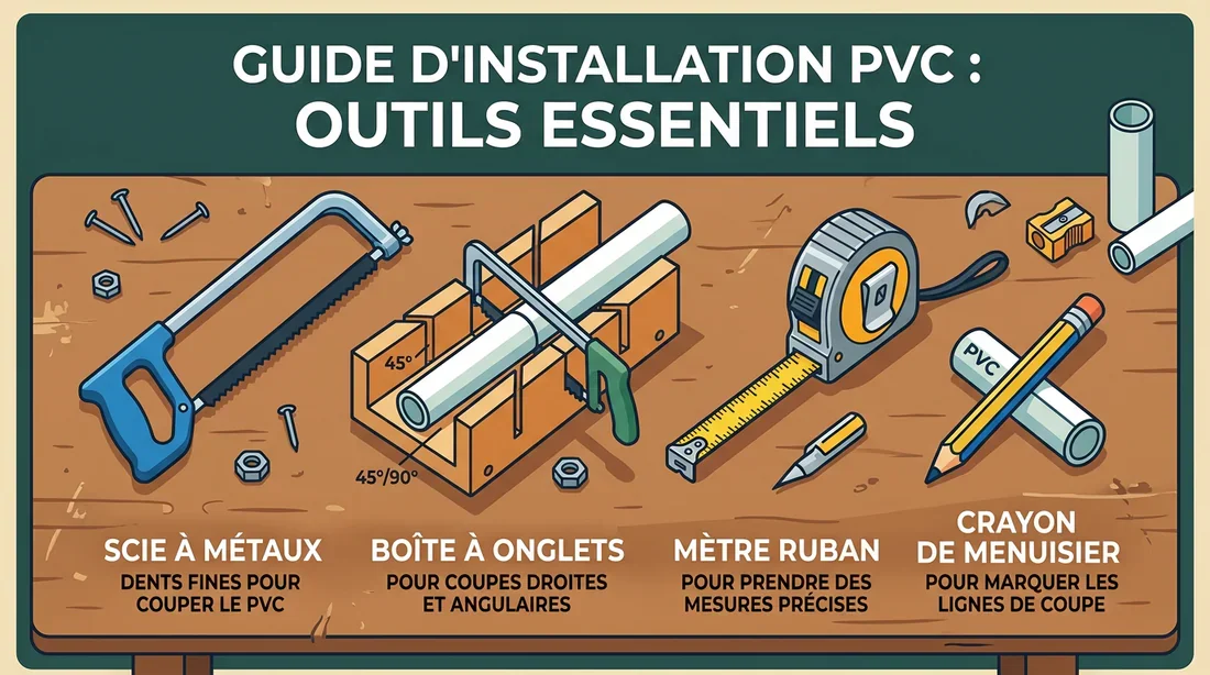 Matériel pour découpe de PVC Outils nécessaires pour la pose de baguettes PVC