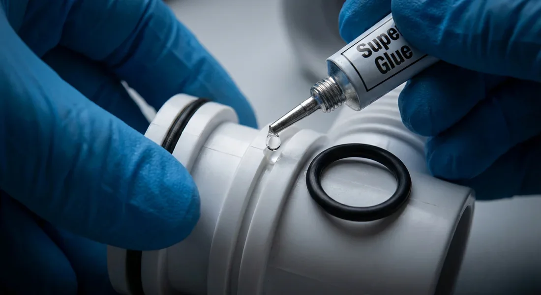 Application de points de colle dans la rainure du joint étoile