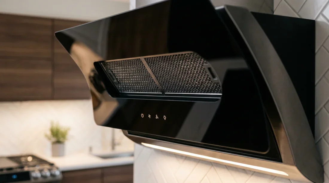 Design et esthétique des hottes inclinées Détails techniques et design d'une hotte aspirante inclinée