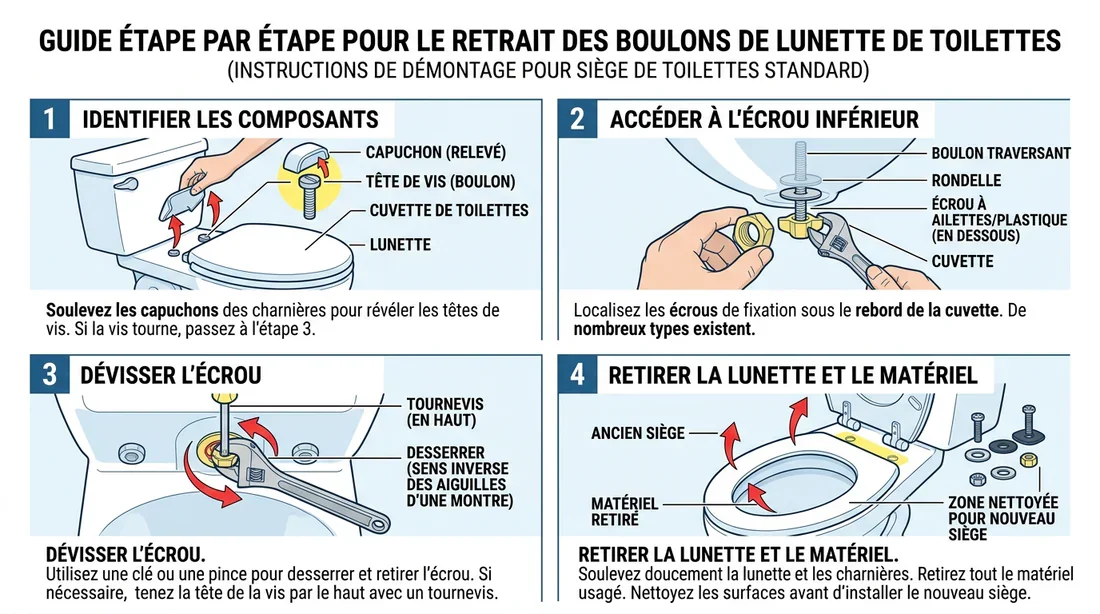 Installation d'un abattant WC avec un tournevis