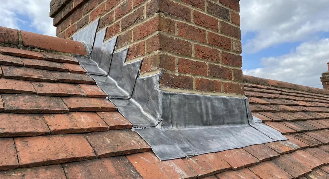 Installation de l'étanchéité en toiture pour sortie de cheminée
