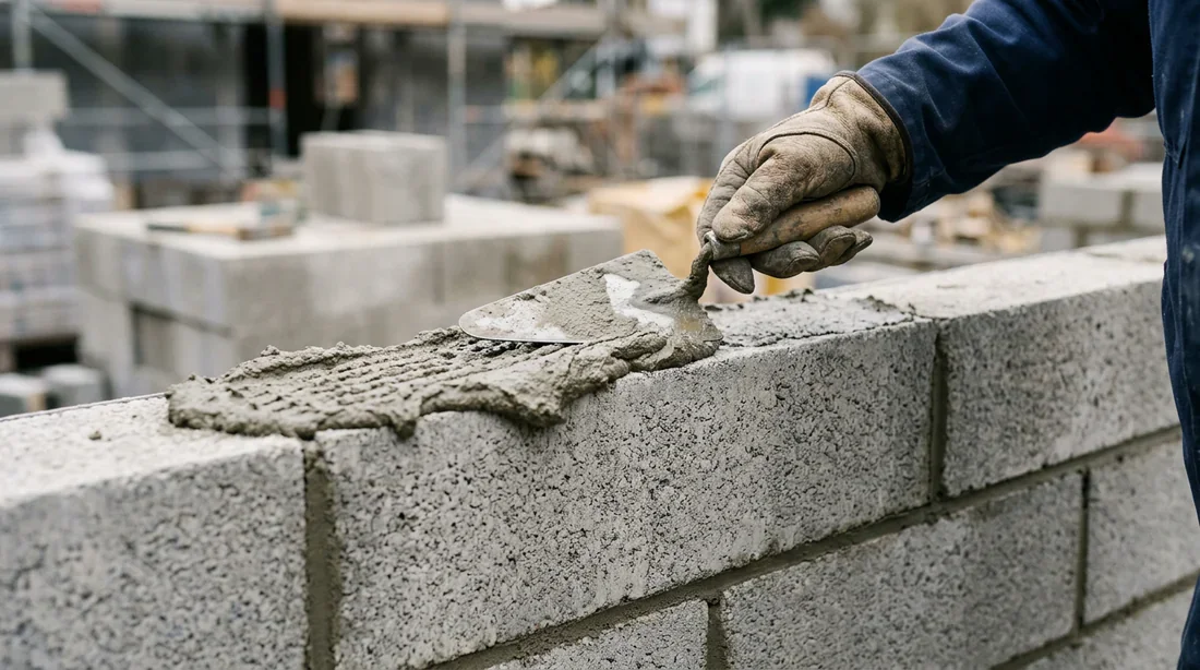Jardinière en parpaing de 10 terminée et végétalisée Jardinière moderne en parpaing de 10 enduite et végétalisée