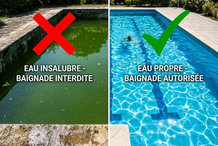 Piscine toujours verte après chlore choc : 5 solutions - Eau verte après chlore choc : Le guide de survie ultime - Piscine verte après chlore choc : Pourquoi et que faire ? Comparaison avant après traitement piscine eau verte
