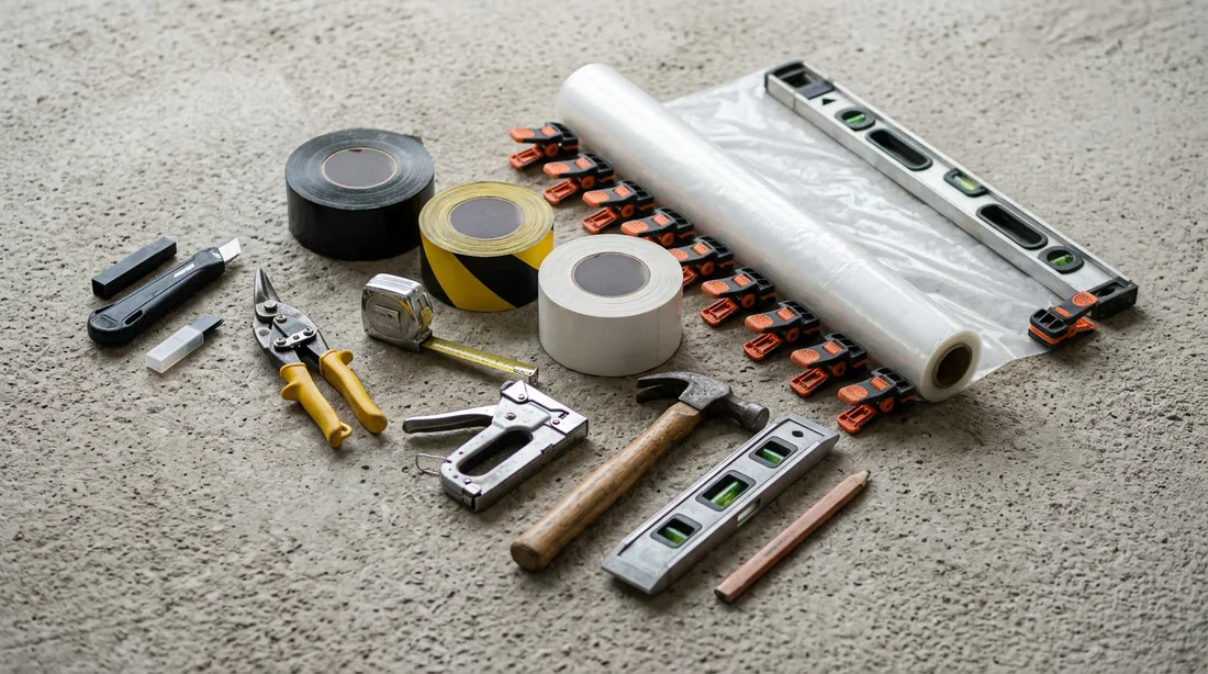 Matériel nécessaire pour la pose de film polyane