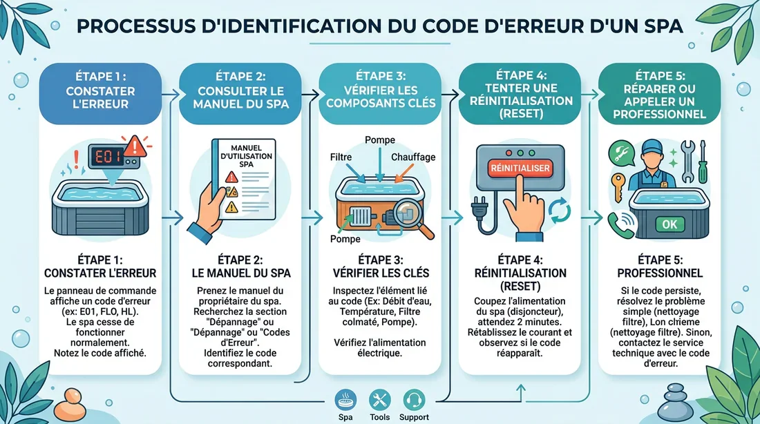 Infographie étape par étape pour identifier un code erreur spa