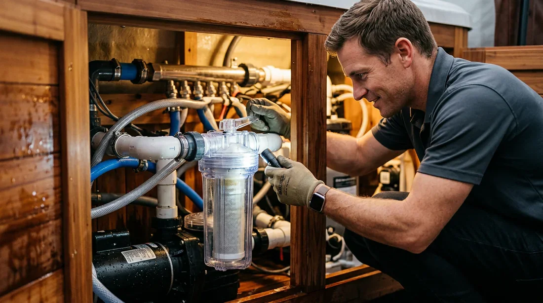 Vérification du système de filtration du spa